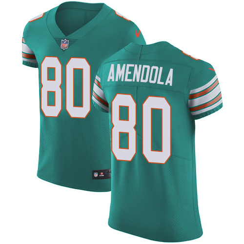 Nike Dolphins #80 Danny Amendola Aqua Green Alternate Men's Stitched NFL Vapor Untouchable Elite Jersey